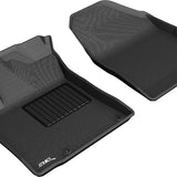 All-Weather Custom-Fit Floor Mats for Hyundai Kona Electric 2019-2023 with Non-Slip Backing - Black - 1st Row
