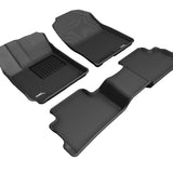 All-Weather Custom-Fit Floor Mats for Hyundai Kona 2018-2023 with Non-Slip Backing - Black - 1st Row 2nd Row