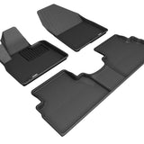 All-Weather Custom-Fit Floor Mats for Hyundai Santa Fe 2019-2020 with Non-Slip Backing - Black - 1st Row 2nd Row