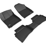 All-Weather Custom-Fit Floor Mats for Hyundai Venue 2020-2025 with Non-Slip Backing - Black - 1st Row 2nd Row