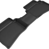All-Weather Custom-Fit Floor Mats for Hyundai Venue 2020-2025 with Non-Slip Backing - Black - 2nd Row