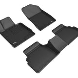 All-Weather Custom-Fit Floor Mats for Hyundai Sonata 2020-2025 with Non-Slip Backing - Black - 1st Row 2nd Row