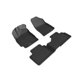 All-Weather Custom-Fit Floor Mats for Hyundai Elantra Gas 2021-2025 with Non-Slip Backing - Black - 1st Row 2nd Row