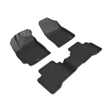 All-Weather Custom-Fit Floor Mats for Hyundai Elantra Hybrid 2021-2025 with Non-Slip Backing - Black - 1st Row 2nd Row
