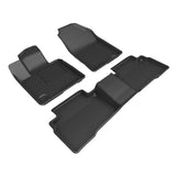 All-Weather Custom-Fit Floor Mats for Hyundai Tucson Hybrid 2022-2025 with Non-Slip Backing - Black - 1st Row 2nd Row