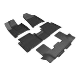 All-Weather Custom-Fit Floor Mats for Hyundai Santa Fe Hybrid 2024-2025 with Non-Slip Backing - Black - 1st Row 2nd Row 3rd Row