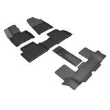 All-Weather Custom-Fit Floor Mats for Hyundai Santa Fe Gas 2024-2025 with Non-Slip Backing - Black - 1st Row 2nd Row 3rd Row