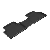 All-Weather Custom-Fit Floor Mats for Hyundai Santa Fe Gas 2024-2025 with Non-Slip Backing - Black - 2nd Row