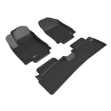 All-Weather Custom-Fit Floor Mats for Hyundai Kona Electric 2024-2025 with Non-Slip Backing - Black - 1st Row 2nd Row