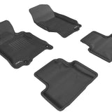 All-Weather Custom-Fit Floor Mats for Infiniti Q40/G35/37 Sedan 2007-2015 with Non-Slip Backing - Black - 1st Row 2nd Row