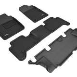 All-Weather Custom-Fit Floor Mats for Infiniti Qx80 / Qx56 2014-2018 with Non-Slip Backing - Black - 1st Row 2nd Row 3rd Row