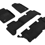 All-Weather Custom-Fit Floor Mats for Infiniti Qx80 / Qx56 2011-2018 with Non-Slip Backing - Black - 1st Row 2nd Row 3rd Row