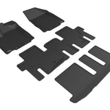 All-Weather Custom-Fit Floor Mats for Infiniti Qx60/ Jx 2013-2020 with Non-Slip Backing - Black - 1st Row 2nd Row 3rd Row