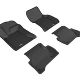 All-Weather Custom-Fit Floor Mats for Jaguar Xe 2017-2020 with Non-Slip Backing - Black - 1st Row 2nd Row