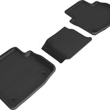 All-Weather Custom-Fit Floor Mats for Jaguar I-Pace 2019-2024 with Non-Slip Backing - Black - 2nd Row
