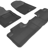 All-Weather Custom-Fit Floor Mats for Jeep Grand Cherokee 2011-2013 with Non-Slip Backing - Black - 1st Row 2nd Row
