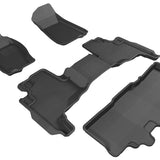 All-Weather Custom-Fit Floor Mats for Jeep Commander 2006-2010 with Non-Slip Backing - Black - 1st Row 2nd Row 3rd Row