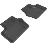 All-Weather Custom-Fit Floor Mats for Jeep Compass 2007-2017 with Non-Slip Backing - Black - 2nd Row