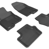 All-Weather Custom-Fit Floor Mats for Jeep Compass/ Patriot 2007-2017 with Non-Slip Backing - Black - 1st Row 2nd Row