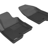 All-Weather Custom-Fit Floor Mats for Jeep Compass/ Patriot 2007-2017 with Non-Slip Backing - Black - 1st Row
