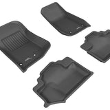 All-Weather Custom-Fit Floor Mats for Jeep Wrangler Jk 2-Door 2014-2018 with Non-Slip Backing - Black - 1st Row 2nd Row
