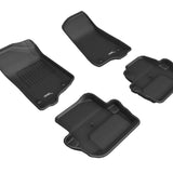 All-Weather Custom-Fit Floor Mats for Jeep Wrangler 2-Door 2018-2025 with Non-Slip Backing - Black - 1st Row 2nd Row