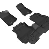 All-Weather Custom-Fit Floor Mats for Jeep Gladiator Jt 2020-2025 with Non-Slip Backing - Black - 1st Row 2nd Row