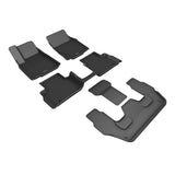All-Weather Custom-Fit Floor Mats for Jeep Grand Cherokee L 2022-2025 with Non-Slip Backing - Black - 1st Row 2nd Row 3rd Row