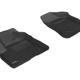All-Weather Custom-Fit Floor Mats for Kia Sorento 7-Seats 2011-2013 with Non-Slip Backing - Black - 1st Row