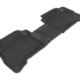 All-Weather Custom-Fit Floor Mats for Kia Sorento 7-Seats 2011-2013 with Non-Slip Backing - Black - 2nd Row