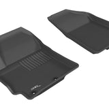 All-Weather Custom-Fit Floor Mats for Kia Rio/ Rio5 2012-2017 with Non-Slip Backing - Black - 1st Row