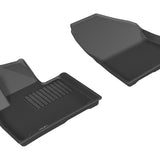 All-Weather Custom-Fit Floor Mats for Kia Sorento 2016-2020 with Non-Slip Backing - Black - 1st Row
