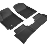 All-Weather Custom-Fit Floor Mats for Kia Rio 2018-2023 with Non-Slip Backing - Black - 1st Row 2nd Row