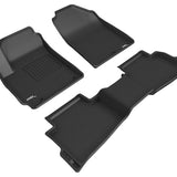 All-Weather Custom-Fit Floor Mats for Kia Seltos 2021-2025 with Non-Slip Backing - Black - 1st Row 2nd Row
