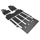 All-Weather Custom-Fit Floor Mats for Kia Carnival 2022-2025 with Non-Slip Backing - Black - 1st Row 2nd Row 3rd Row