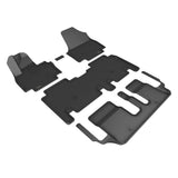 All-Weather Custom-Fit Floor Mats for Kia Ev9 7-Seat 2024-2025 with Non-Slip Backing - Black - 1st Row 2nd Row 3rd Row