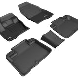 All-Weather Custom-Fit Floor Mats for Lincoln Nautilus / Mkx 2019-2023 with Non-Slip Backing - Black - 1st Row 2nd Row