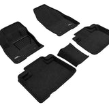 All-Weather Custom-Fit Floor Mats for Lincoln Nautilus / Mkx 2016-2023 with Non-Slip Backing - Black - 1st Row 2nd Row