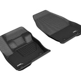 All-Weather Custom-Fit Floor Mats for Lincoln Nautilus / Mkx 2019-2023 with Non-Slip Backing - Black - 1st Row