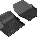 All-Weather Custom-Fit Floor Mats for Lincoln Mkc 2017-2019 with Non-Slip Backing - Black - 1st Row