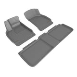 All-Weather Custom-Fit Floor Mats for Lucid Air 2022-2024 with Non-Slip Backing - Gray - 1st Row 2nd Row