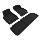 All-Weather Custom-Fit Floor Mats for Lucid Air 2022-2025 with Non-Slip Backing - Black - 1st Row 2nd Row