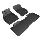 All-Weather Custom-Fit Floor Mats for Lucid Air Touring 2022-2024 with Non-Slip Backing - Black - 1st Row 2nd Row