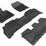 All-Weather Custom-Fit Floor Mats for Lexus Lx570 2008-2011 with Non-Slip Backing - Black - 1st Row 2nd Row 3rd Row