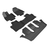 All-Weather Custom-Fit Floor Mats for Lexus Tx 2024-2025 with Non-Slip Backing - Black - 1st Row 2nd Row 3rd Row