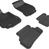 All-Weather Custom-Fit Floor Mats for Mercedes-Benz C-Class Sedan (W204) 2008-2014 with Non-Slip Backing - Black - 1st Row 2nd Row