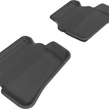 All-Weather Custom-Fit Floor Mats for Mercedes-Benz C-Class Sedan (W204) 2008-2014 with Non-Slip Backing - Black - 2nd Row