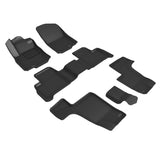 All-Weather Custom-Fit Floor Mats for Mercedes-Benz Gls Suv / Gl-Class (X166) 2013-2019 with Non-Slip Backing - Black - 1st Row 2nd Row 3rd Row