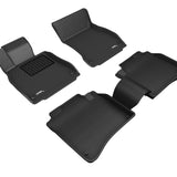All-Weather Custom-Fit Floor Mats for Mercedes-Benz S-Class Sedan (W222) 2014-2020 with Non-Slip Backing - Black - 1st Row 2nd Row