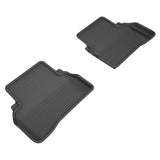 All-Weather Custom-Fit Floor Mats for Mercedes Benz C-Class Sedan (W205) 2015-2021 with Non-Slip Backing - Black - 2nd Row